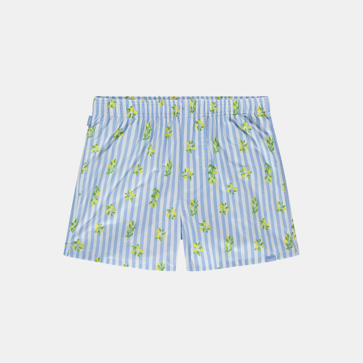 Goodlife boxer shorts in blue by Pockies, front view