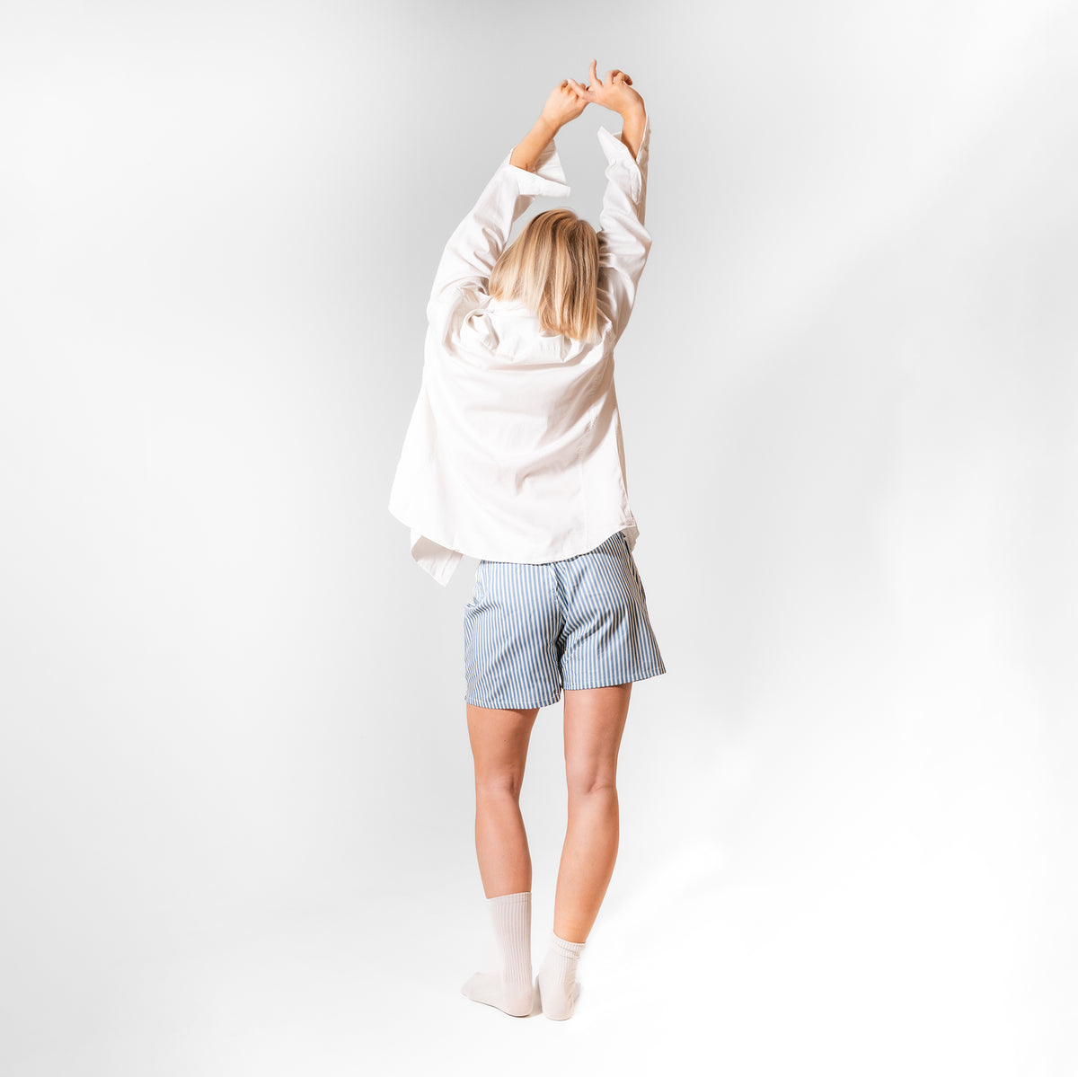 Ice Blue Striped - Boyfriend Boxers